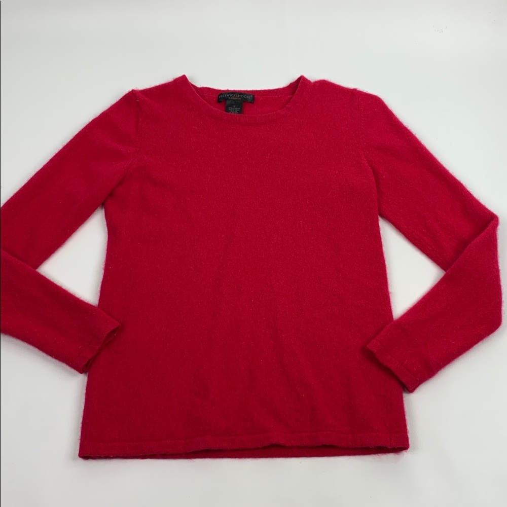 Preswick & Moore Cashmere Long Sleeve Sweater Hot Pink crew Neck Size Medium